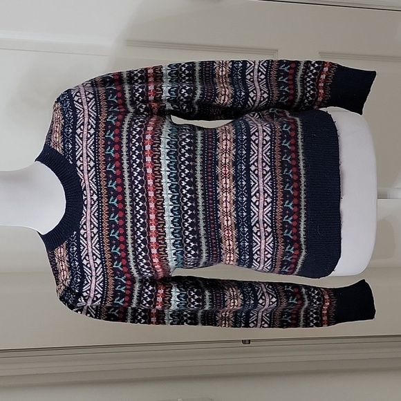 J. Crew Size S Fair Isle Puff Sleeve Crewneck Sweater, Gently Used Condition - Picture 2 of 12